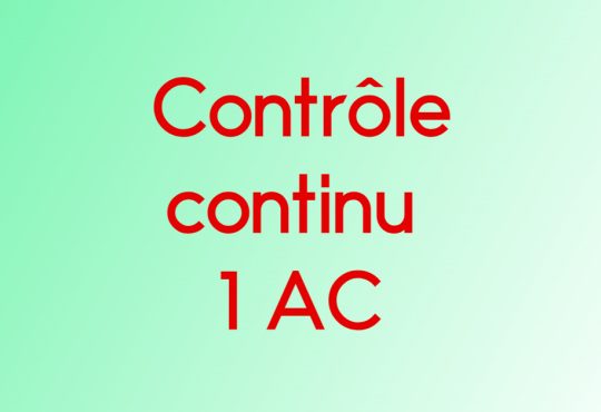 Contrôle continu 1 AC