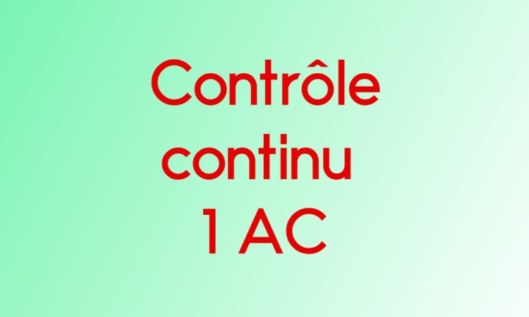 Contrôle continu 1 AC